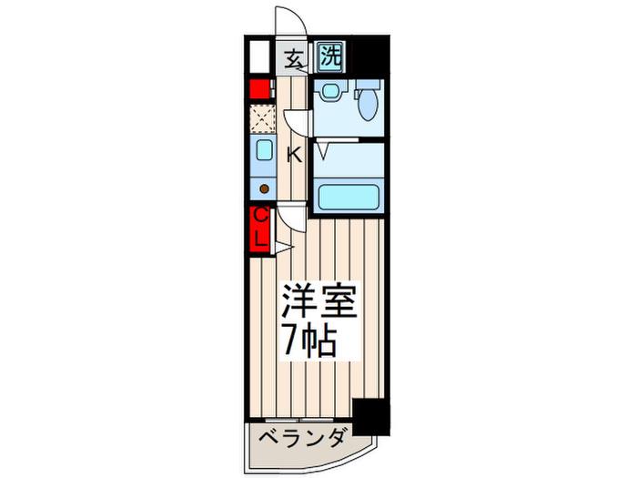 SERENITE本町 ROJI 02(1K/6階)の間取り写真
