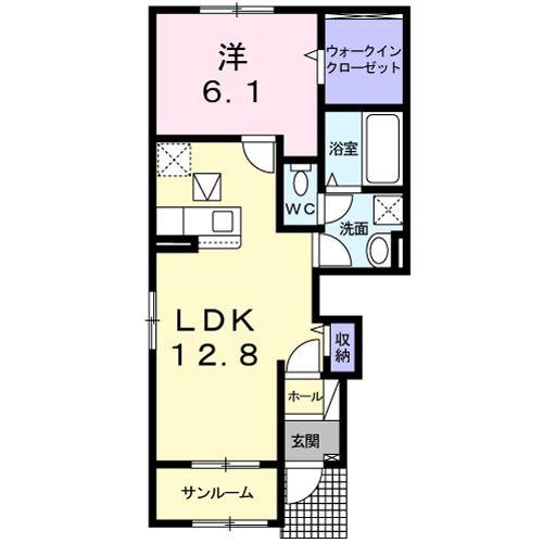 パストラル和(1LDK/1階)の間取り写真