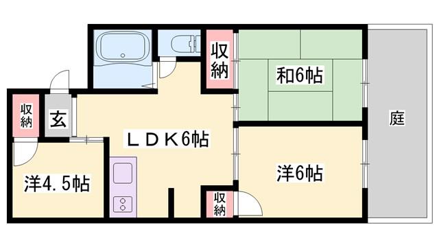 セジュール山本(3DK/1階)の間取り写真