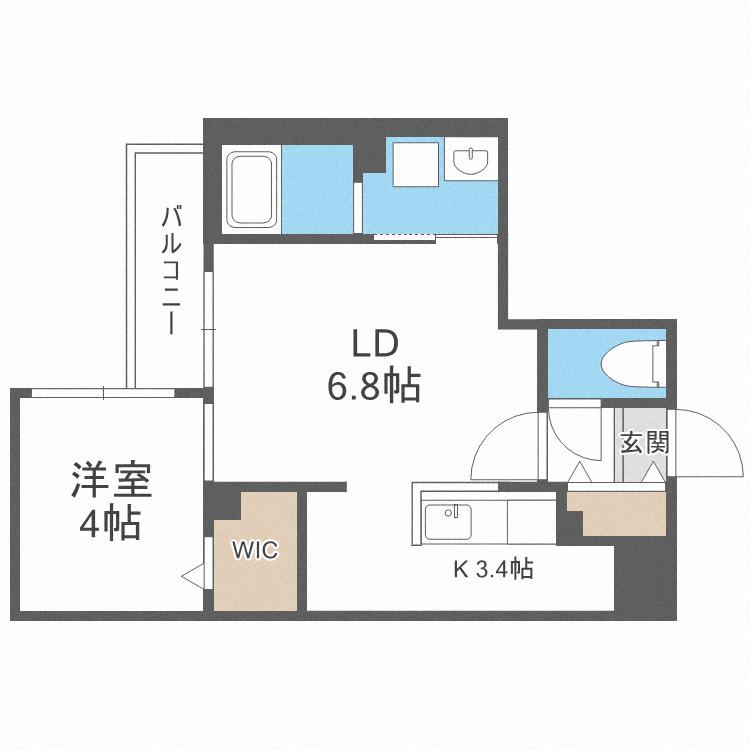 ヴェルテひばりが丘(1LDK/2階)の間取り写真