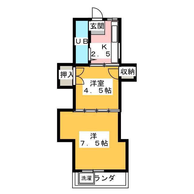 共和マンション(2K/3階)の間取り写真