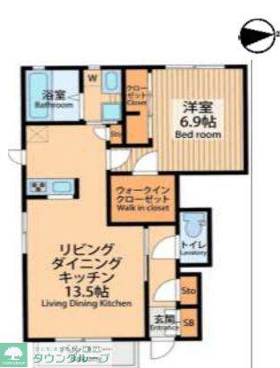 LAPLACE F(1LDK/1階)の間取り写真