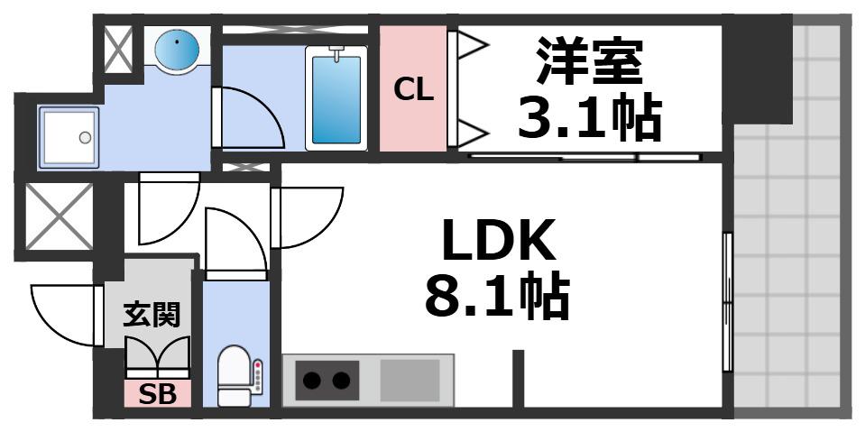 C.COLORIII(1LDK/4階)の間取り写真