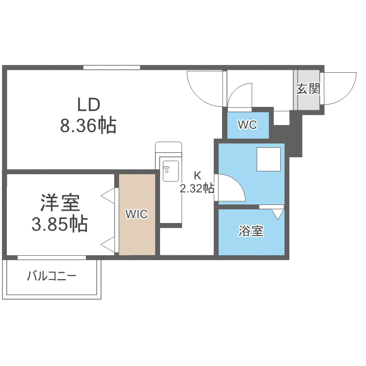 クラス南郷(1LDK/4階)の間取り写真