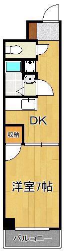 キャッスル折尾(1DK/3階)の間取り写真