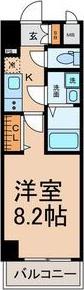 THE RESIDENCE SAKURAYAMA ウエスト(1K/4階)の間取り写真