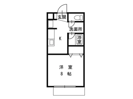 グレープヒルズB(1K/1階)の間取り写真
