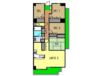 六泉寺ガーデンヒルズ(4LDK/8階)の間取り写真