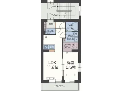 サン ストリート(1LDK/1階)の間取り写真