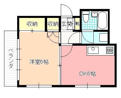 カザコシスカイハイツ(1DK/3階)の間取り写真