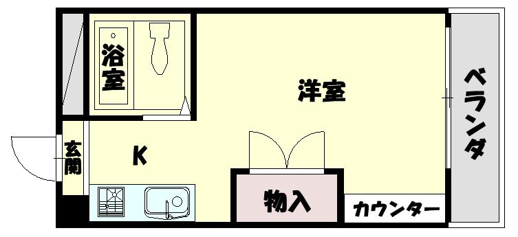 リヴァフィールド(ワンルーム/4階)の間取り写真