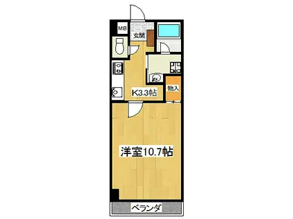 NOTE28(1K/3階)の間取り写真