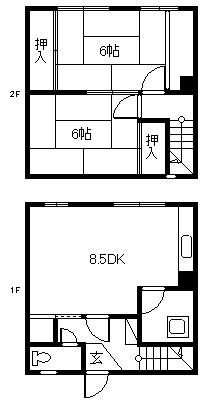 シャトレ忠和(2LDK/1階)の間取り写真