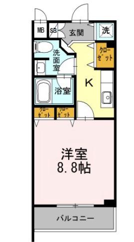 カスタリア堺筋本町(1K/7階)の間取り写真