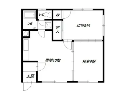 グリーンハイツ藤 B棟(2LDK/2階)の間取り写真