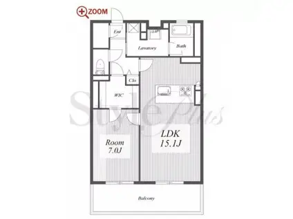 ロイヤルパークスERささしま(1LDK/16階)の間取り写真