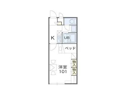 レオパレス青松(1K/1階)の間取り写真