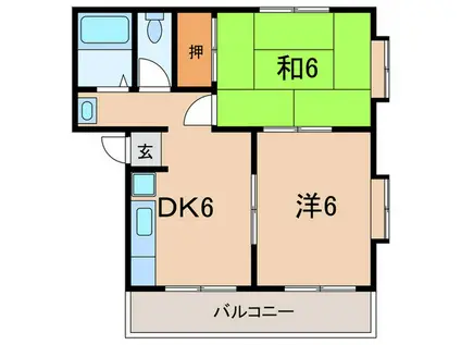 ラヴィレット(2DK/1階)の間取り写真