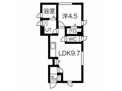 キマピ森南町(1LDK/1階)の間取り写真