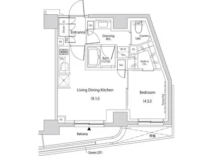 ザ・パークハビオ文京目白台プレイス(1LDK/4階)の間取り写真