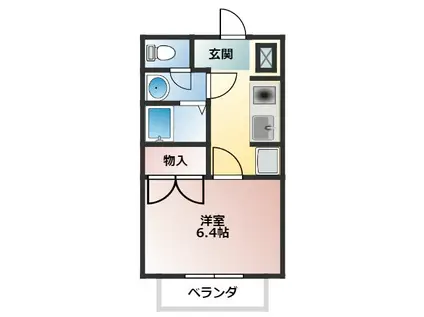 CASA LARGO坂巻(1DK/2階)の間取り写真