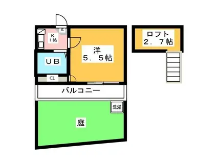 ハイツ金竜町(1K/1階)の間取り写真