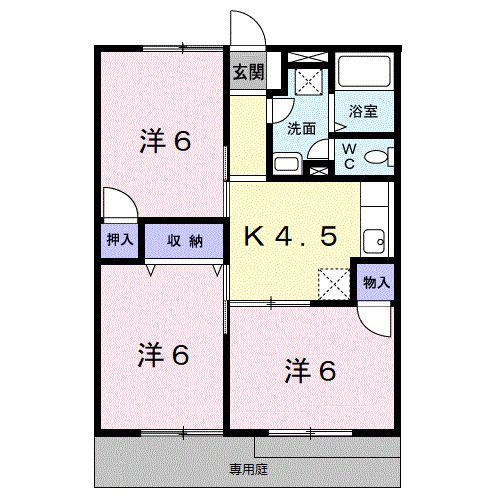 タウニィ21 II(3K/1階)の間取り写真