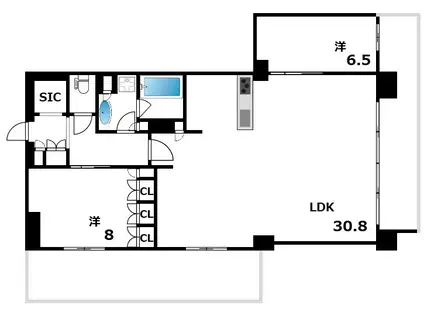 アトラス六甲(2LDK/6階)の間取り写真