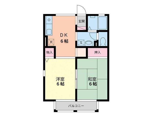 セジュール綾(2DK/2階)の間取り写真