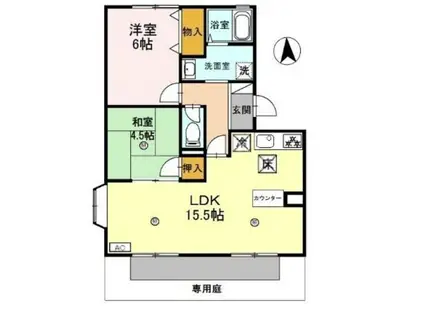 ビー・ハイブ(2LDK/1階)の間取り写真