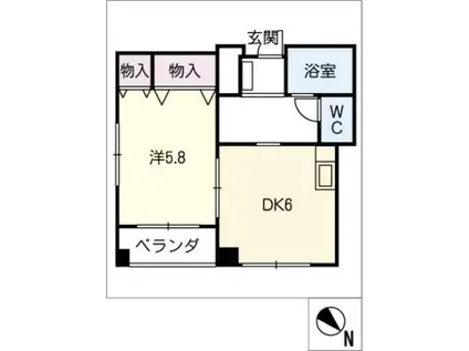 NDS東雲(1DK/3階)の間取り写真