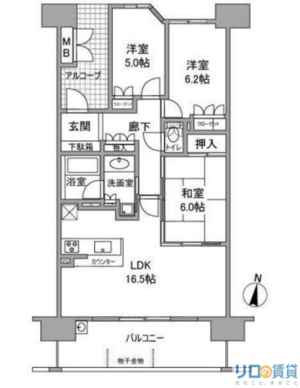 プラウド江坂(3LDK/7階)の間取り写真