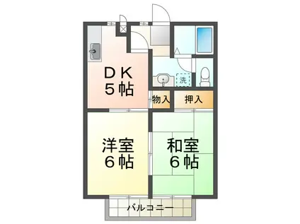 ピュアコートシミズ(2DK/1階)の間取り写真