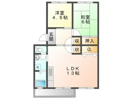 メゾン碧水(2LDK/3階)の間取り写真