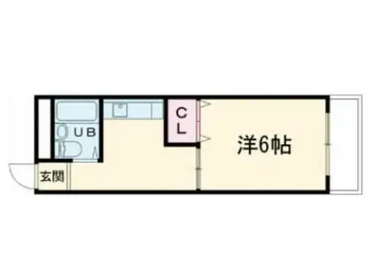 コート栗林II(1K/1階)の間取り写真