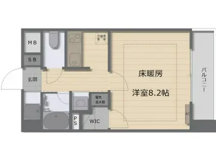 カデンツァ我孫子(1K/4階)の間取り写真