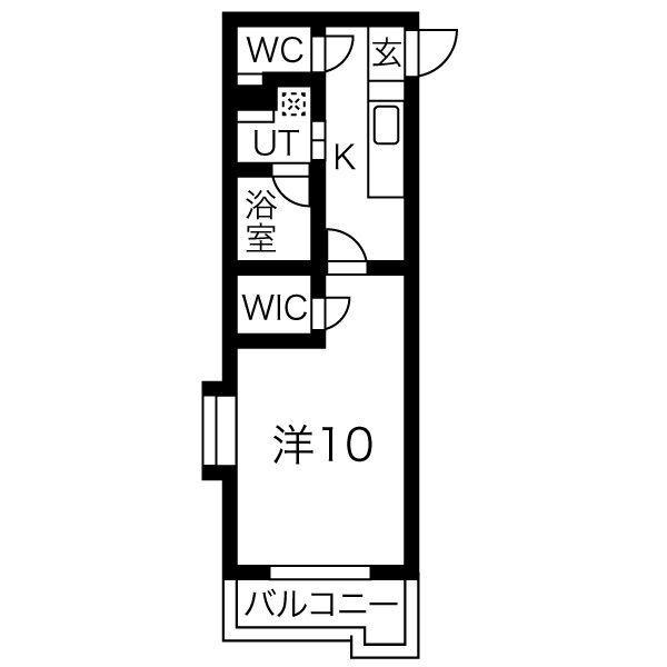 ソフィア本山(1K/4階)の間取り写真