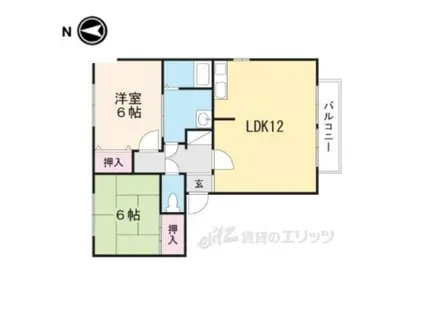 パークハイムA(2LDK/1階)の間取り写真