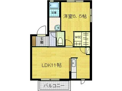 スプリング・ローズ(1LDK/2階)の間取り写真