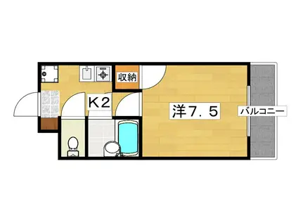 小谷ビル(1K/3階)の間取り写真