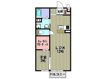 シャルム加太(1LDK/1階)の間取り写真