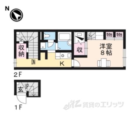 レオパレスとよさと(1K/2階)の間取り写真