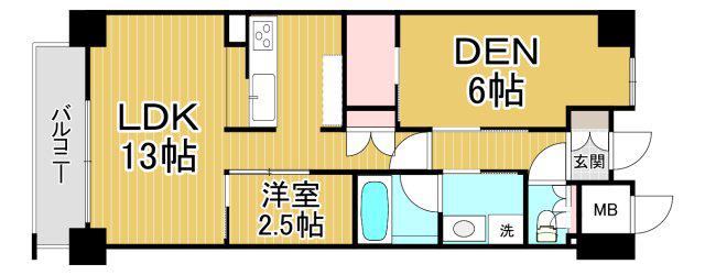 LIVECASA西宮(1SLDK/6階)の間取り写真