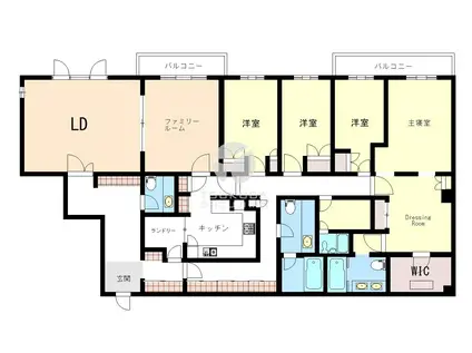 オークヒルス(4LDK/3階)の間取り写真