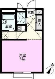 ウィスタリア(ワンルーム/2階)の間取り写真