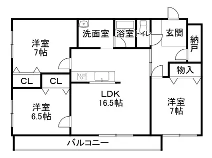 PALAZZO(3LDK/8階)の間取り写真