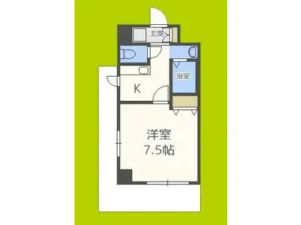 Mプラザ住吉公園弐番館(1K/4階)の間取り写真