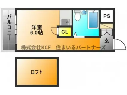 ウイング上津A(ワンルーム/2階)の間取り写真
