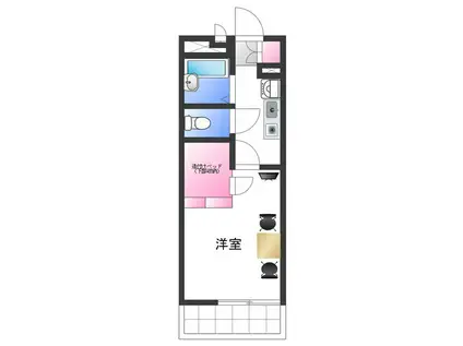 レオパレスフォンターナ大宮(1K/2階)の間取り写真