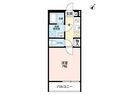 アレーゼ東浦和(1K/3階)の間取り写真